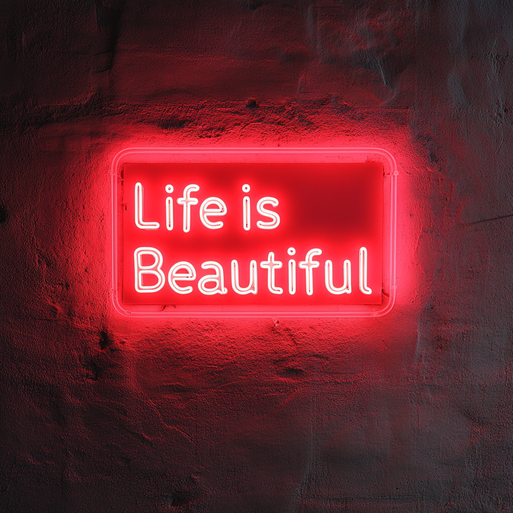 Life is Beautiful - Red Neon Sign, 24 Inches