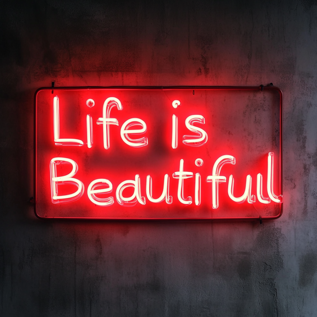Life is Beautiful - Red Neon Sign, 24 Inches