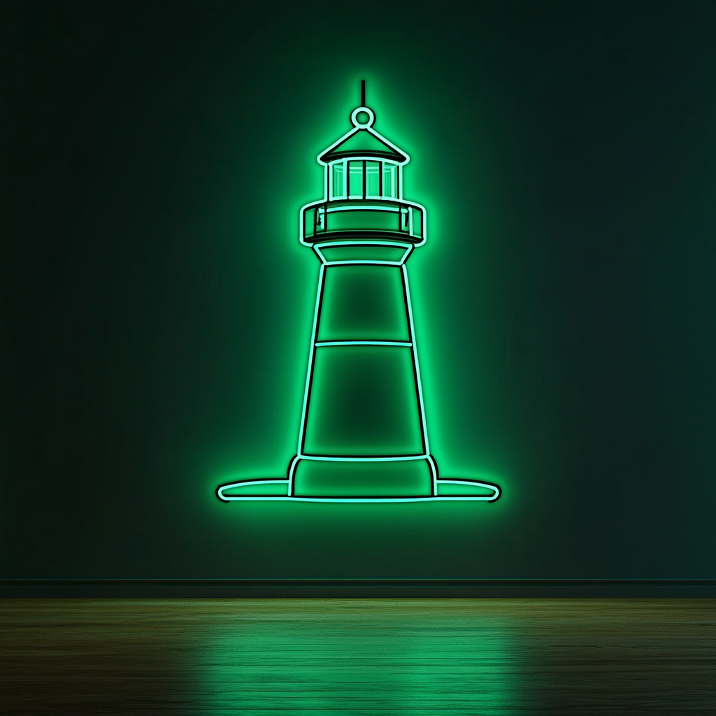Lighthouse - Green Neon Sign, 24 Inches