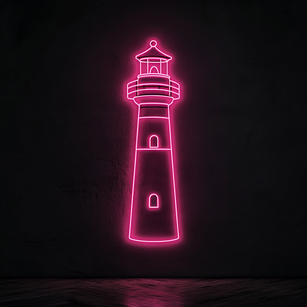 Lighthouse - Pink Neon Sign, 18 Inches
