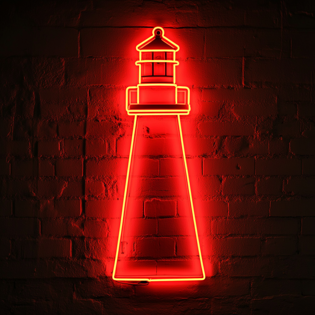 Lighthouse - Red Neon Sign, 18 Inches