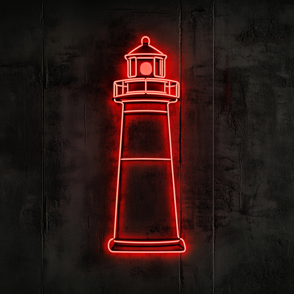 Lighthouse - Red Neon Sign, 18 Inches