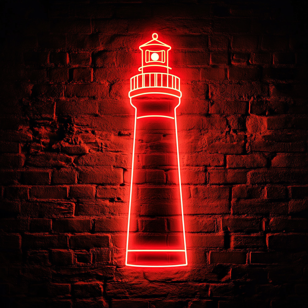 Lighthouse - Red Neon Sign, 18 Inches