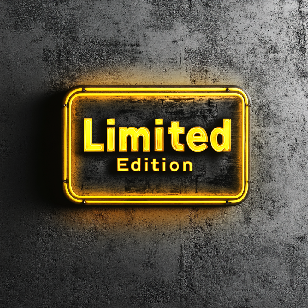"Limited Edition" - Yellow Neon Sign, 18 Inches