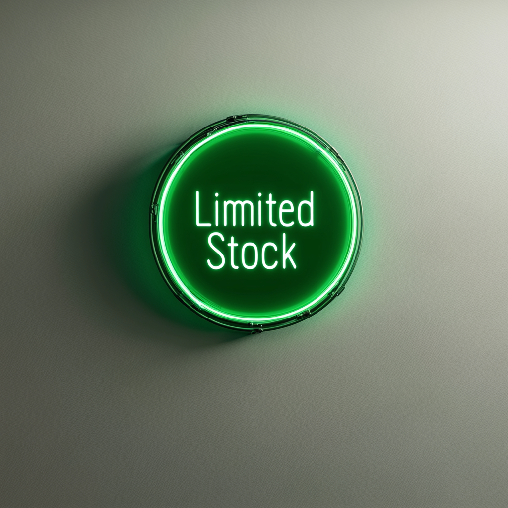 "Limited Stock" - Green Neon Sign, 24 Inches