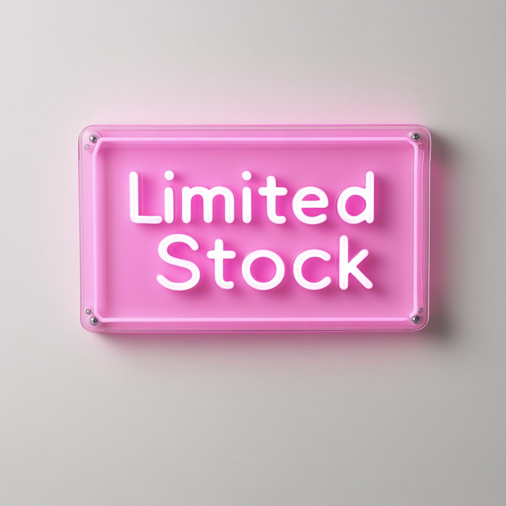 "Limited Stock" - Pink Neon Sign, 24 Inches