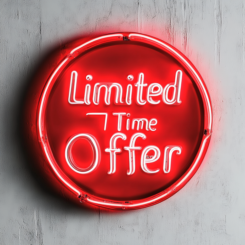 "Limited Time Offer" - Red Neon Sign, 24 Inches