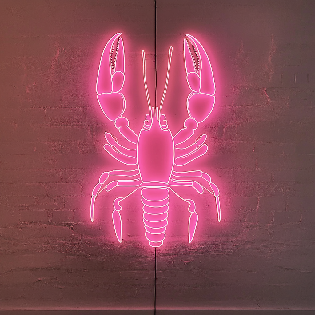 Lobster - Pink Neon Sign, 18 Inches