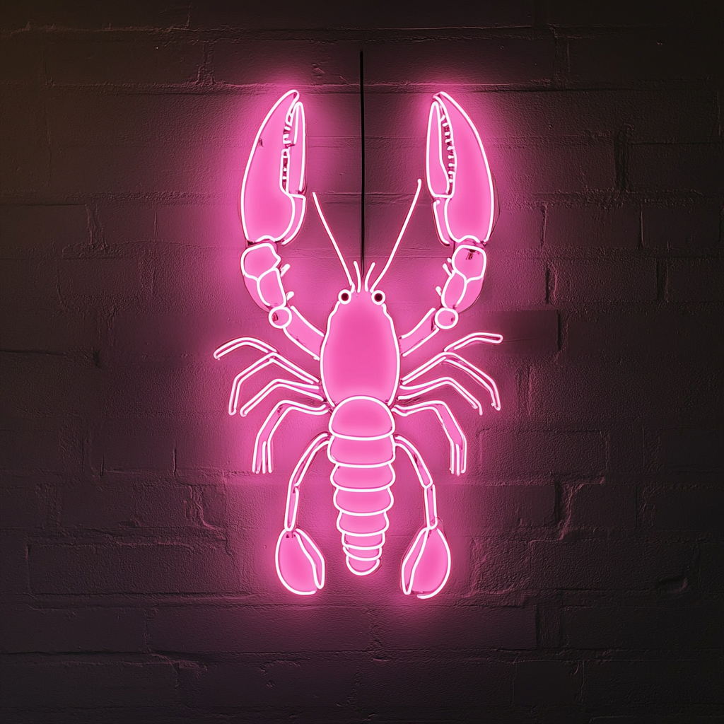Lobster - Pink Neon Sign, 24 Inches