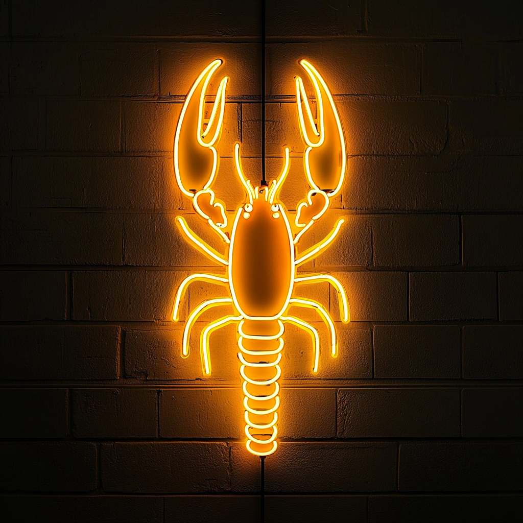 Lobster - Yellow Neon Sign, 24 Inches