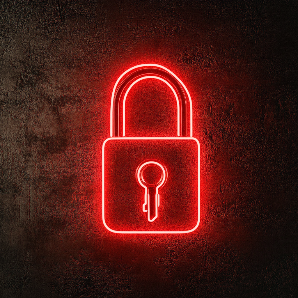 Lock and Key - Red Neon Sign, 24 Inches