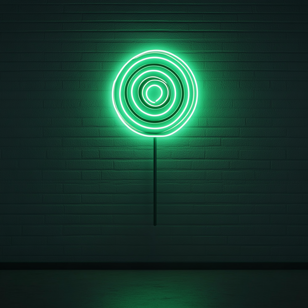 Lollipop - Green Neon Sign, 24 Inches