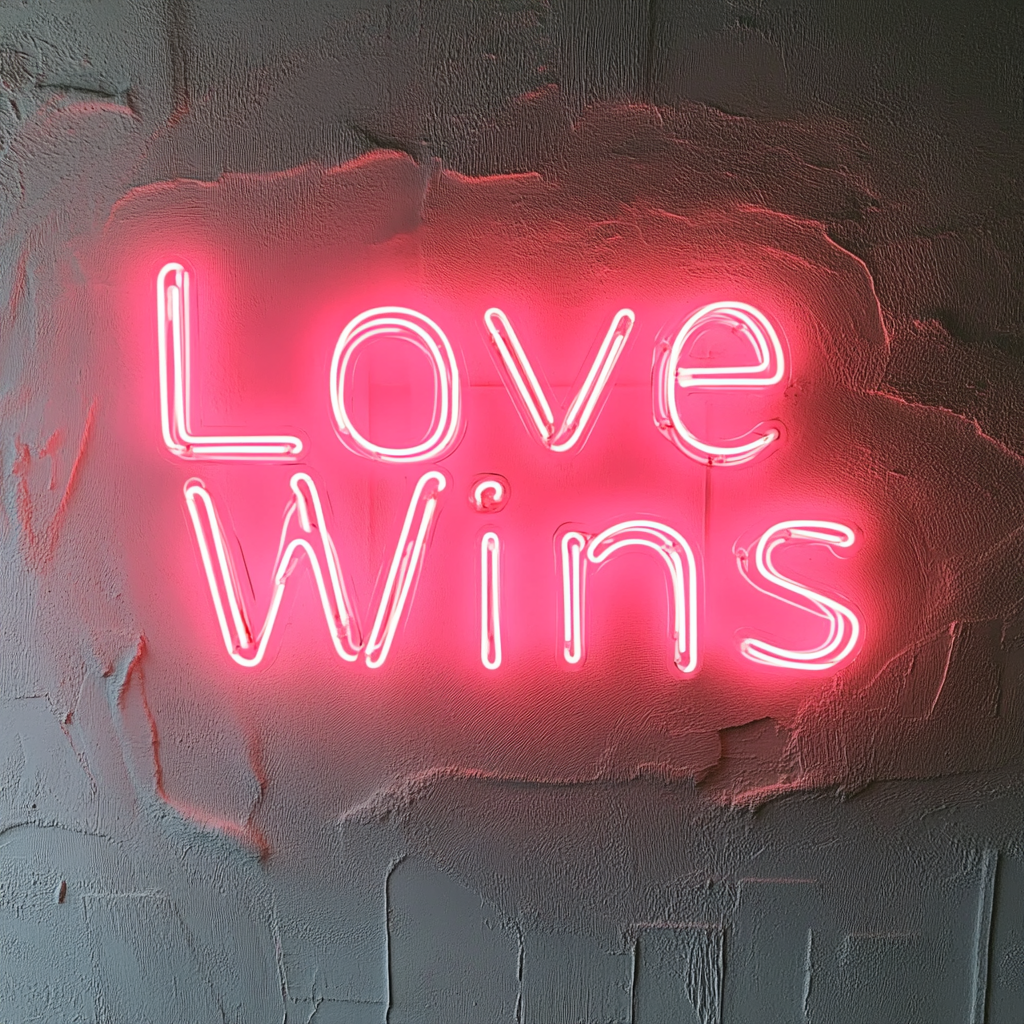 Love Wins - Pink Neon Sign, 24 Inches