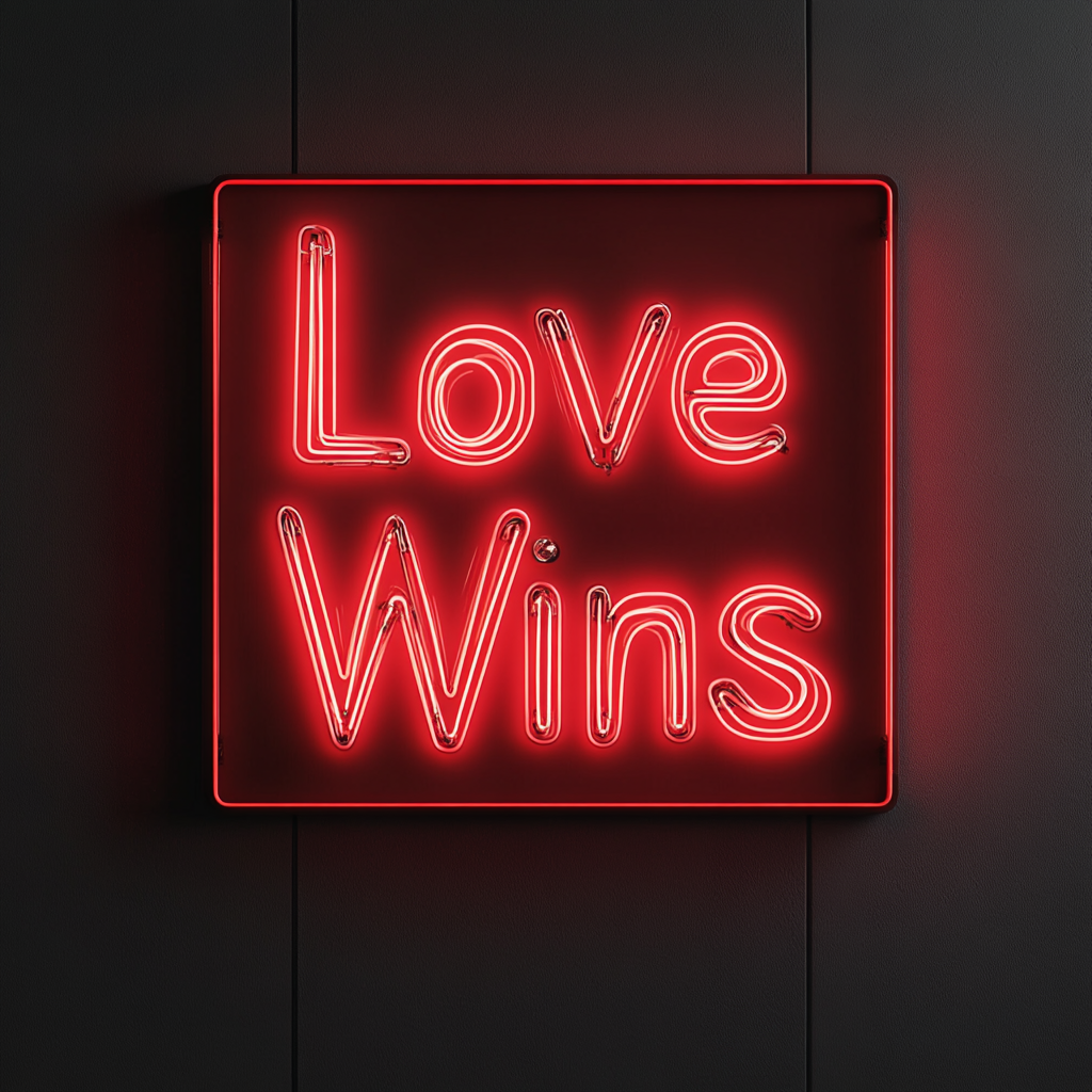 Love Wins - Red Neon Sign, 24 Inches