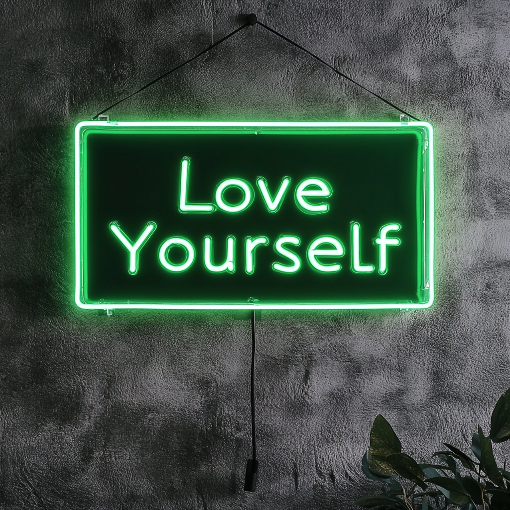 Love Yourself - Green Neon Sign, 24 Inches