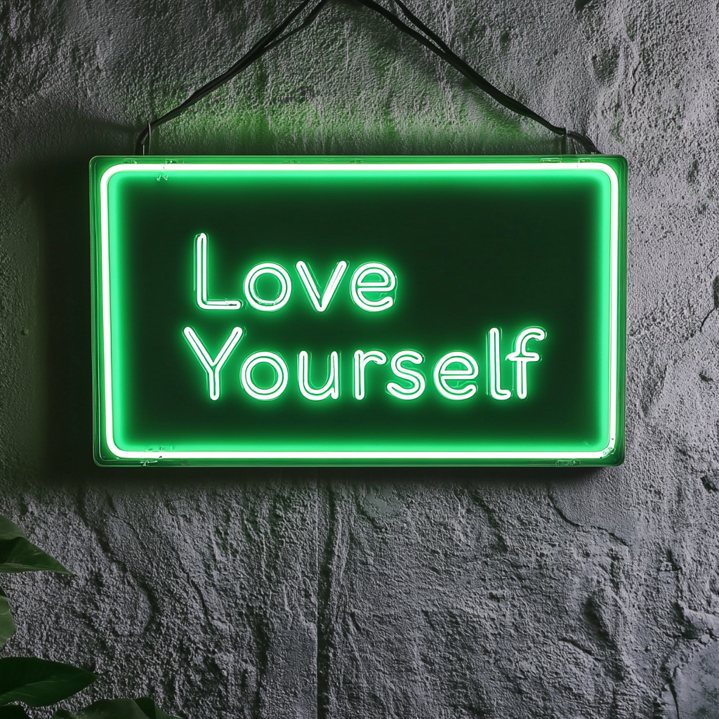 Love Yourself - Green Neon Sign, 18 Inches