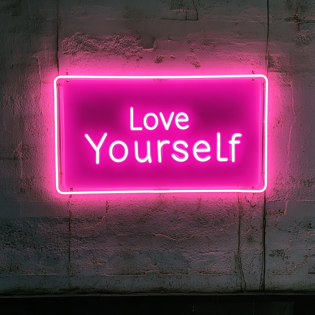 Love Yourself - Pink Neon Sign, 18 Inches