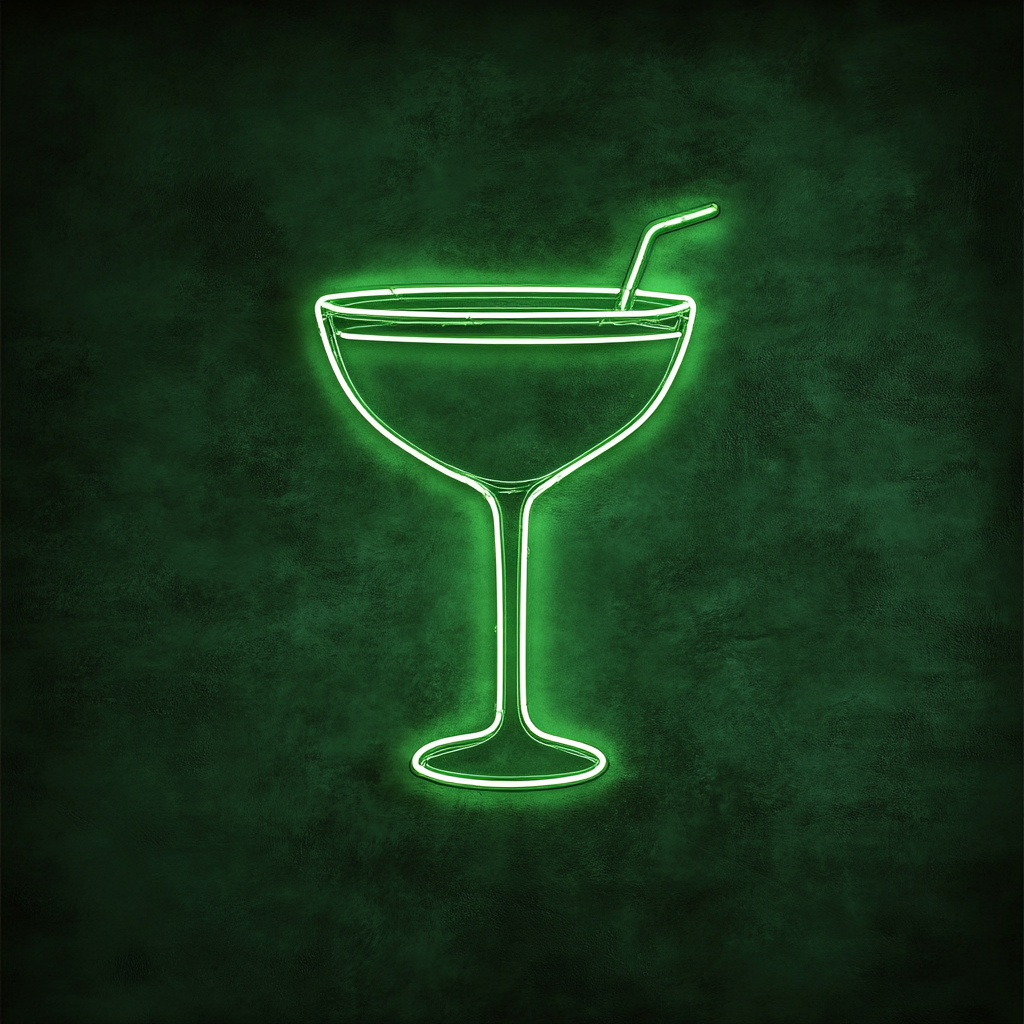 Margarita Glass - Green Neon Sign, 18 Inches