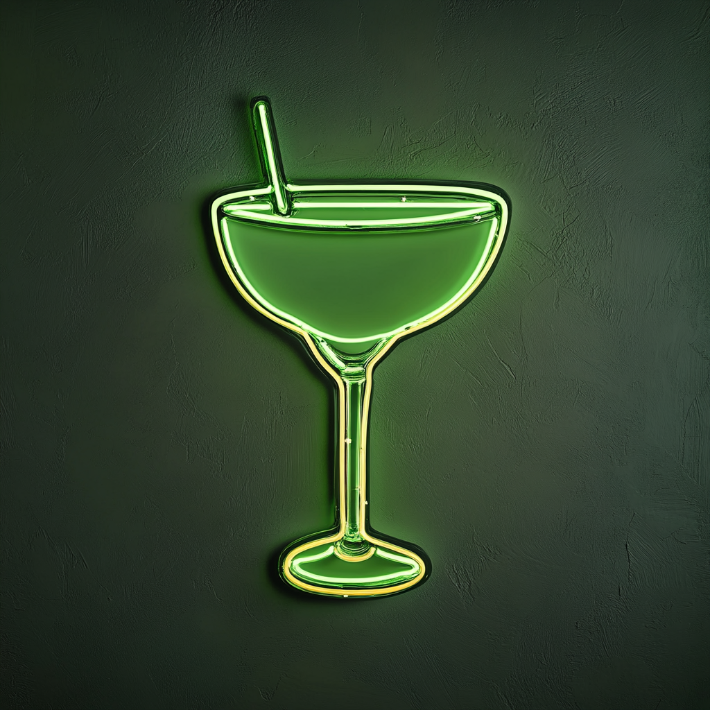 Margarita Glass - Green Neon Sign, 24 Inches