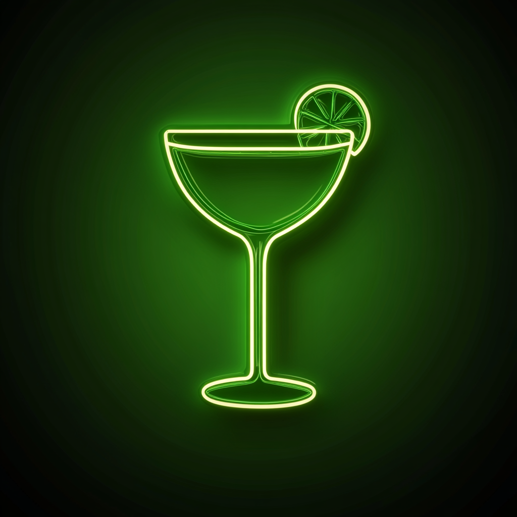 Margarita Glass - Green Neon Sign, 24 Inches