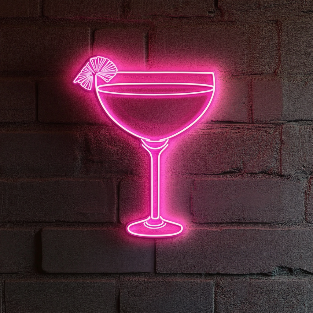 Margarita Glass - Pink Neon Sign, 18 Inches