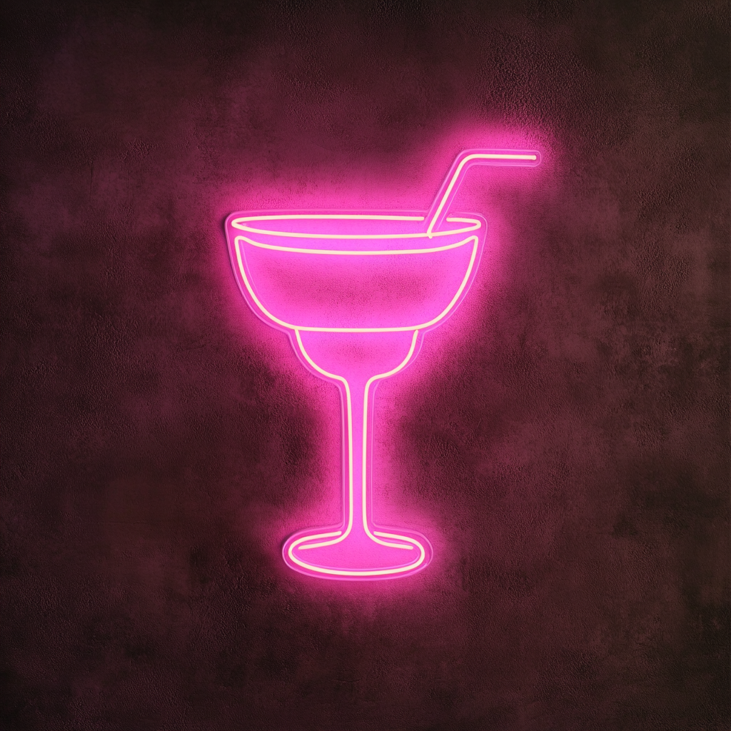 Margarita Glass - Pink Neon Sign, 18 Inches