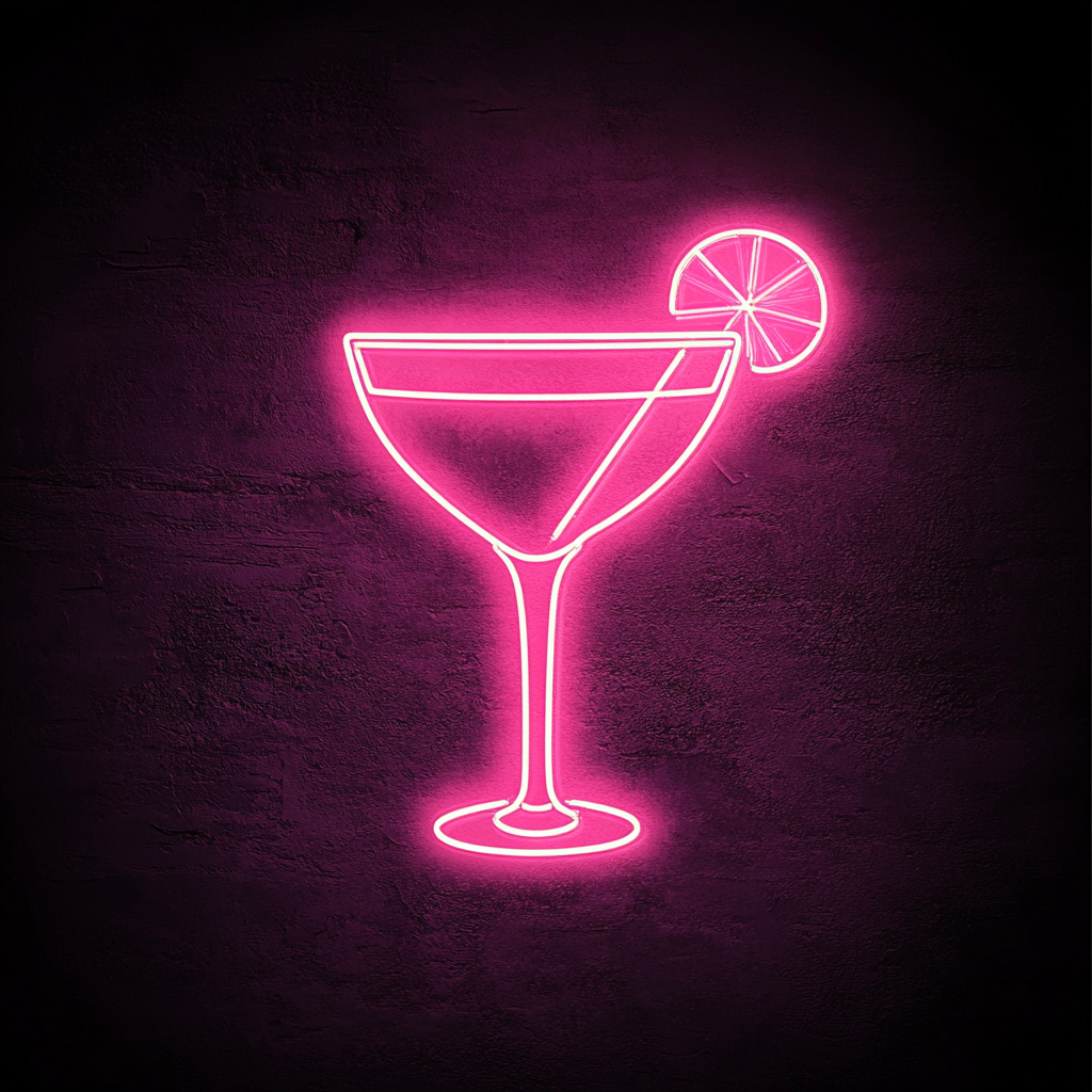 Margarita Glass - Pink Neon Sign, 24 Inches