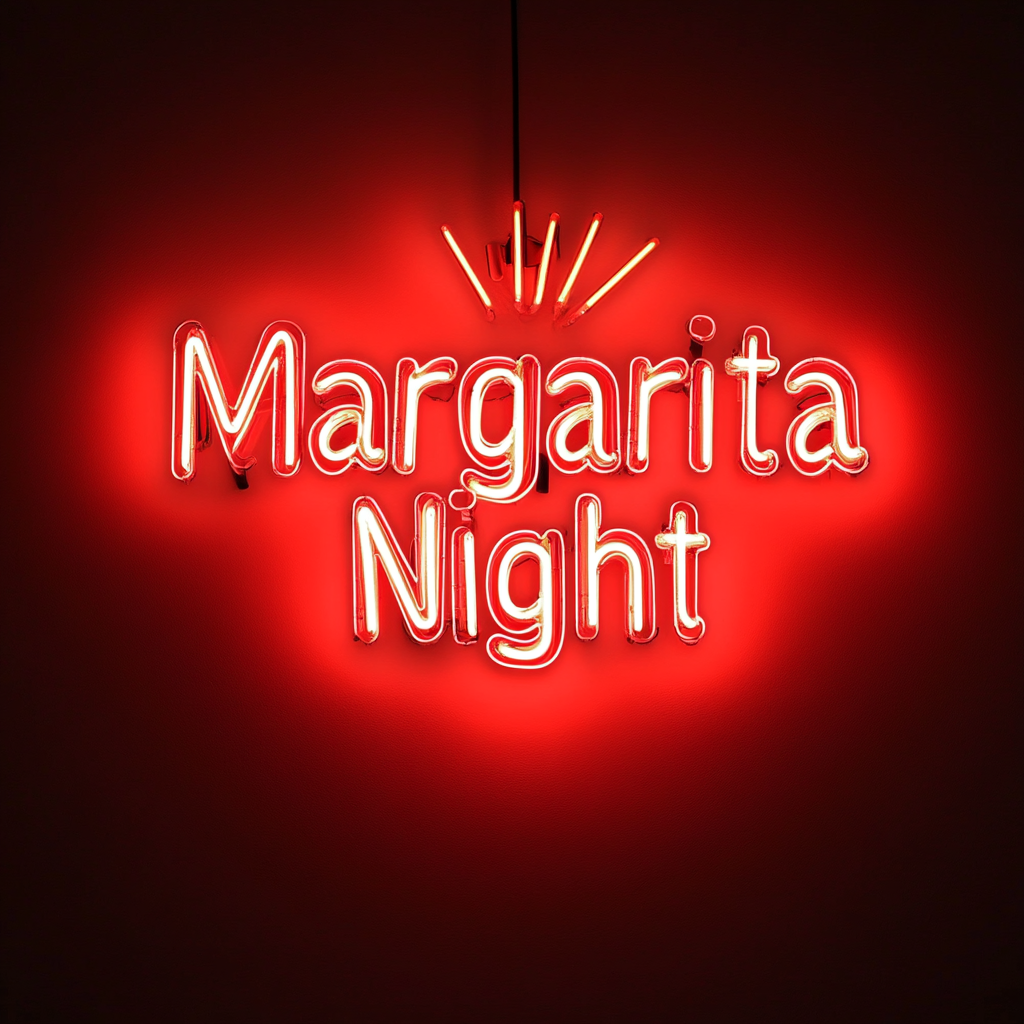 "Margarita Night" - Red Neon Sign, 24 Inches