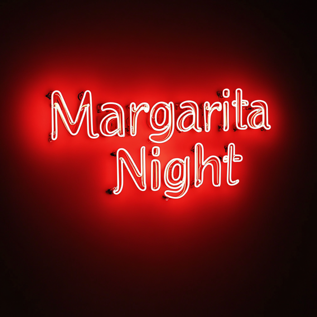 "Margarita Night" - Red Neon Sign, 24 Inches