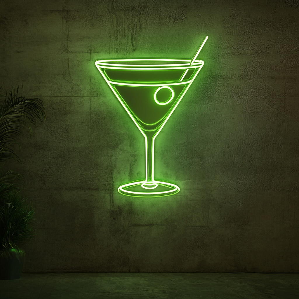 Martini - Green Neon Sign, 24 Inches