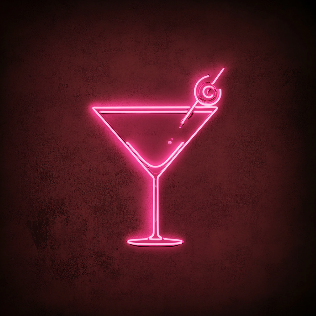Martini - Pink Neon Sign, 24 Inches