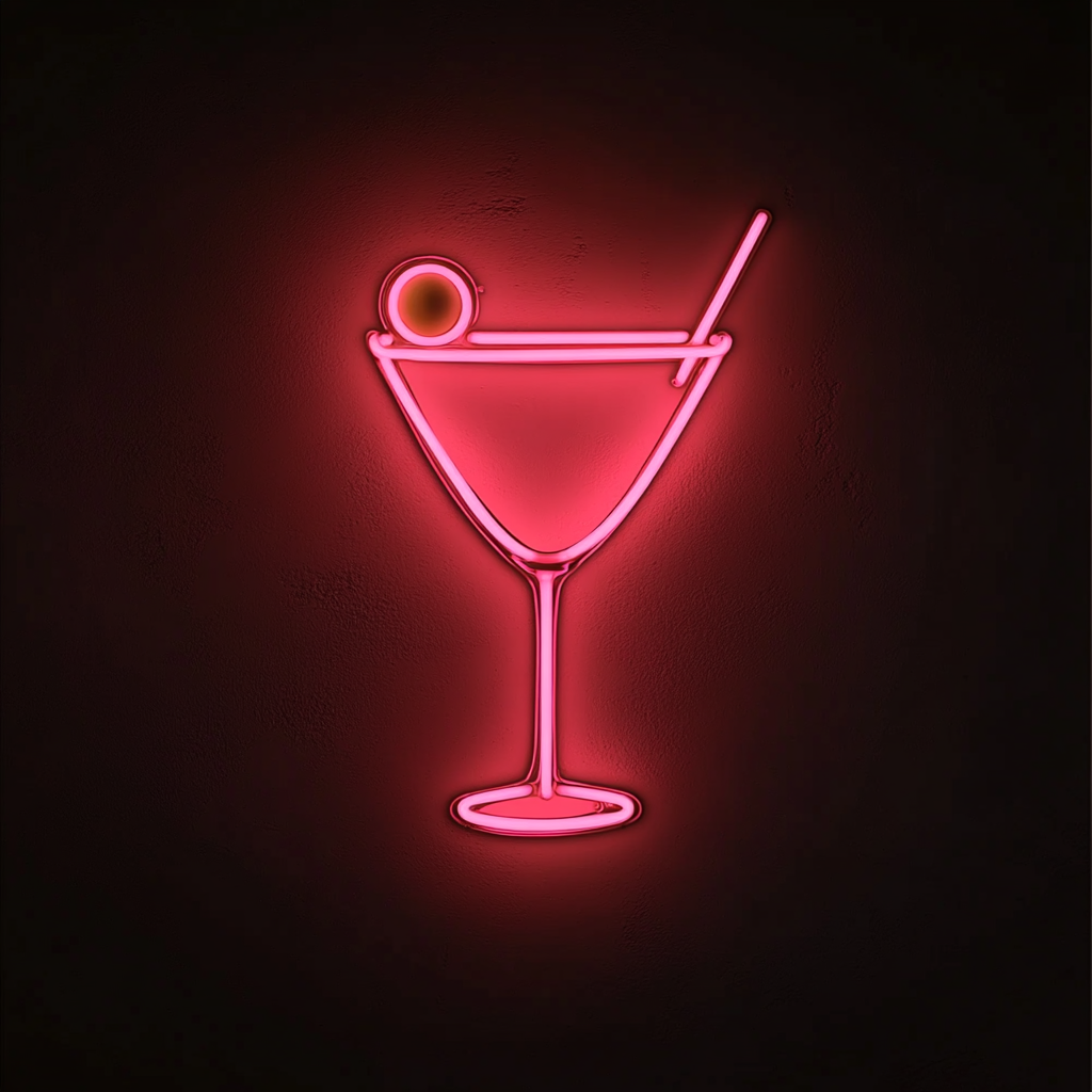 Martini - Pink Neon Sign, 24 Inches