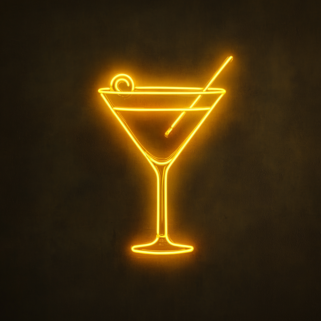 Martini - Yellow Neon Sign, 24 Inches