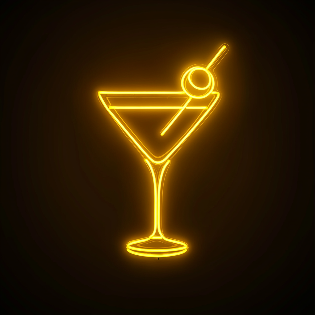 Martini - Yellow Neon Sign, 24 Inches