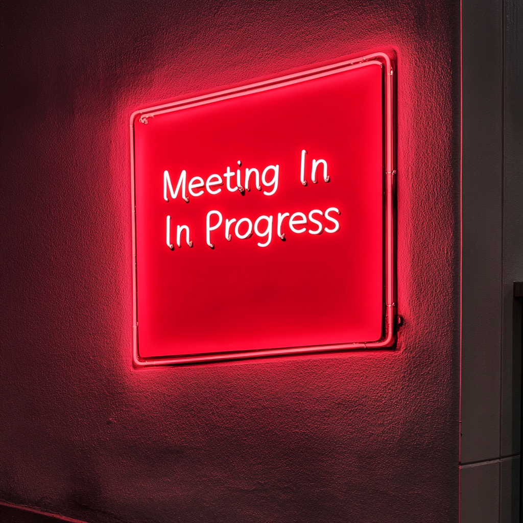 "Meeting In Progress" - Red Neon Sign, 24 Inches