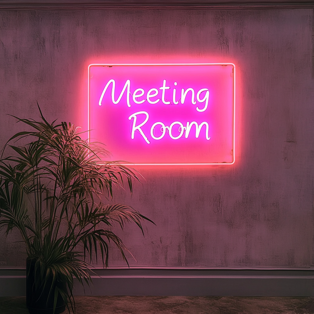 "Meeting Room" - Pink Neon Sign, 24 Inches