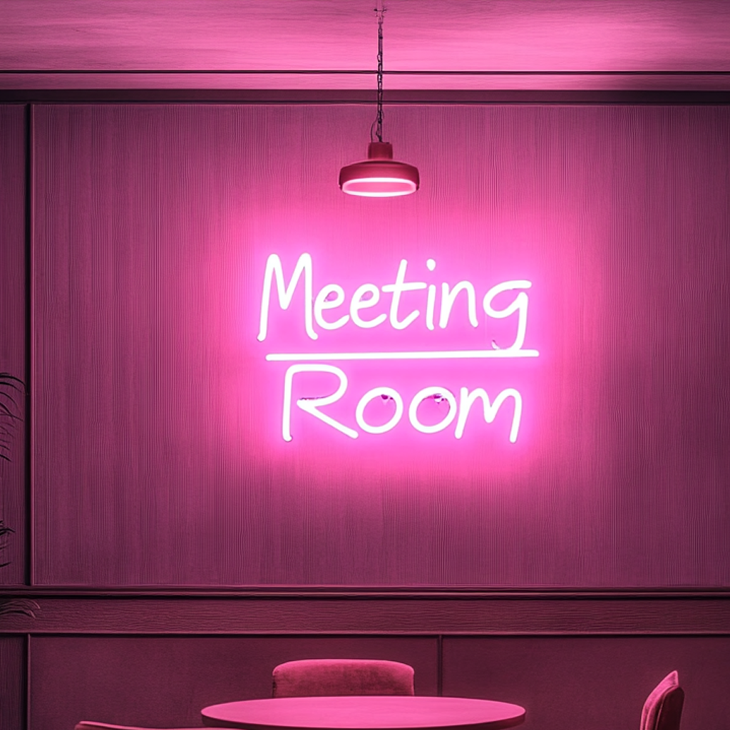 "Meeting Room" - Pink Neon Sign, 24 Inches