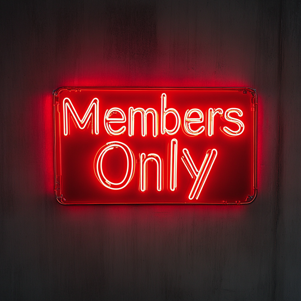 "Members Only" - Red Neon Sign, 18 Inches