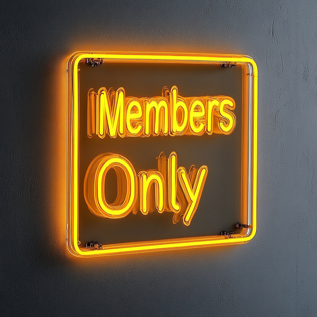 "Members Only" - Yellow Neon Sign, 18 Inches