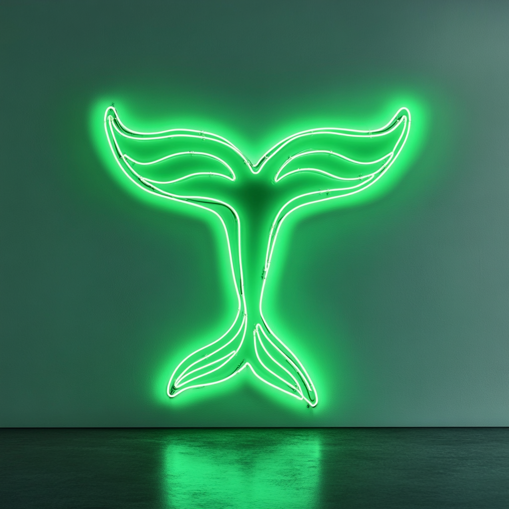 Mermaid Tail - Green Neon Sign, 24 Inches