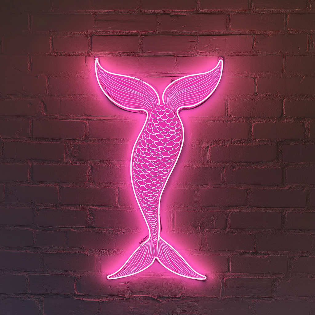Mermaid Tail - Pink Neon Sign, 24 Inches