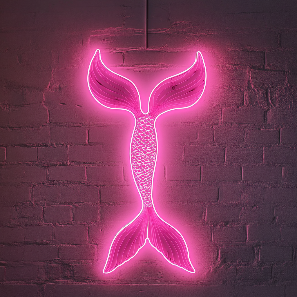 Mermaid Tail - Pink Neon Sign, 24 Inches