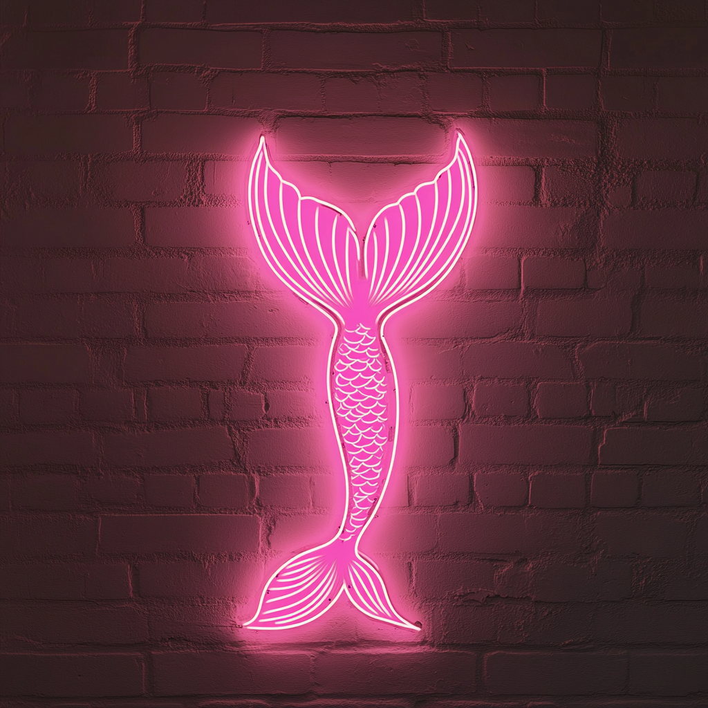 Mermaid Tail - Pink Neon Sign, 18 Inches