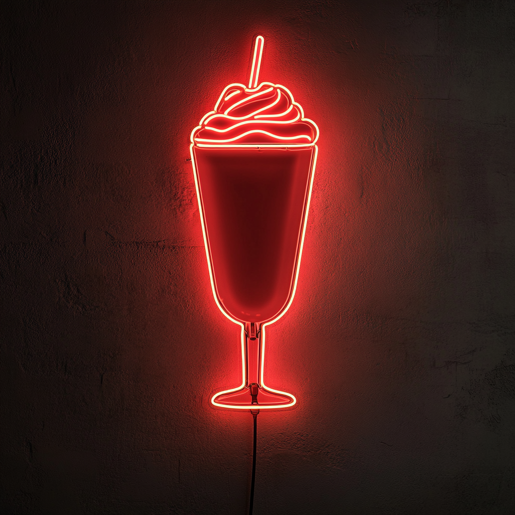 Milkshake - Red Neon Sign, 18 Inches