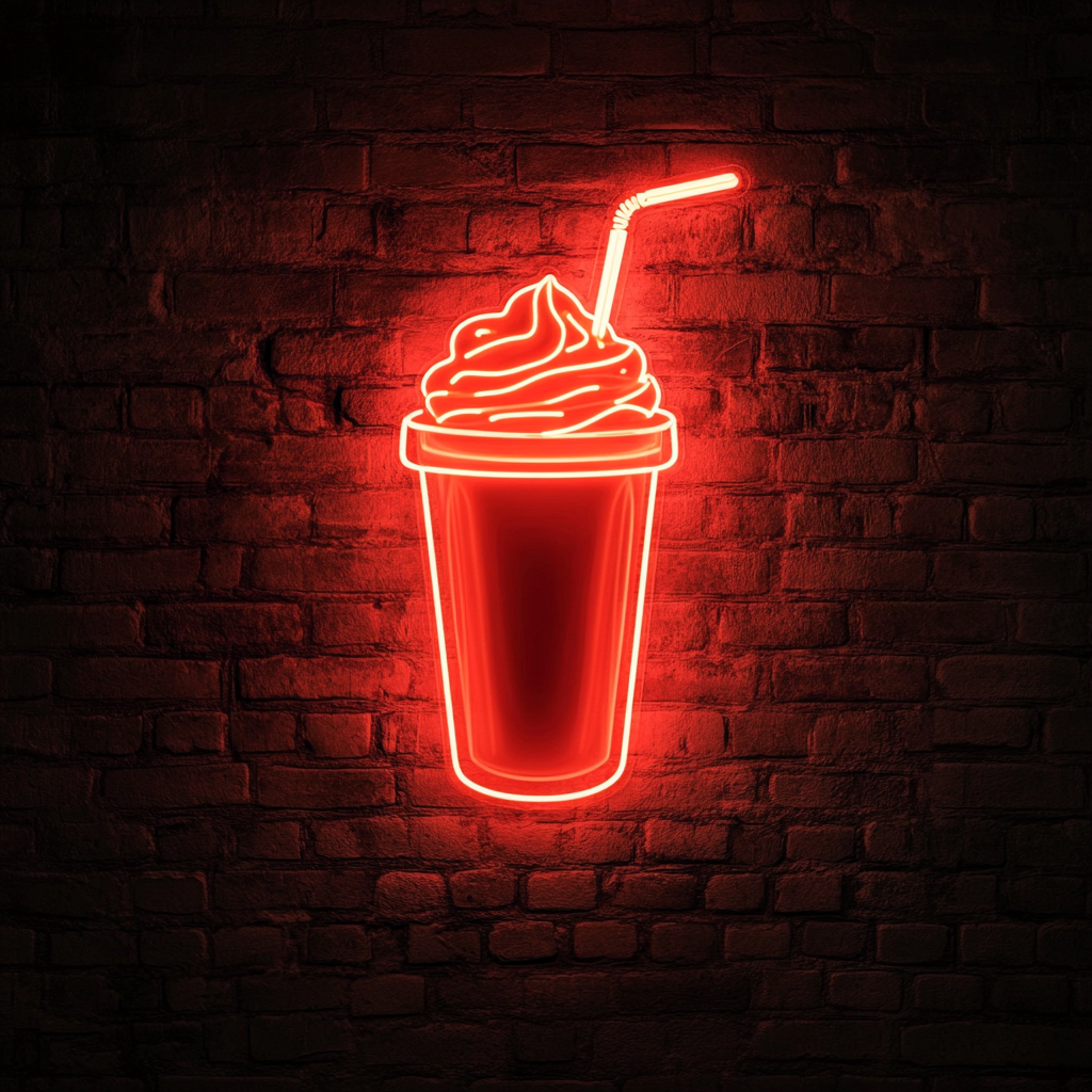 Milkshake - Red Neon Sign, 24 Inches