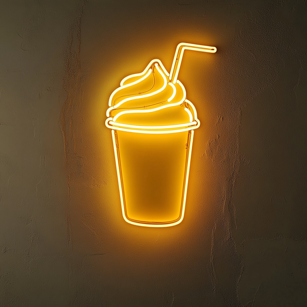 Milkshake - Yellow Neon Sign, 18 Inches