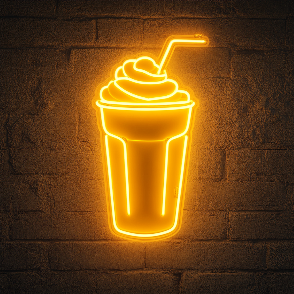 Milkshake - Yellow Neon Sign, 24 Inches