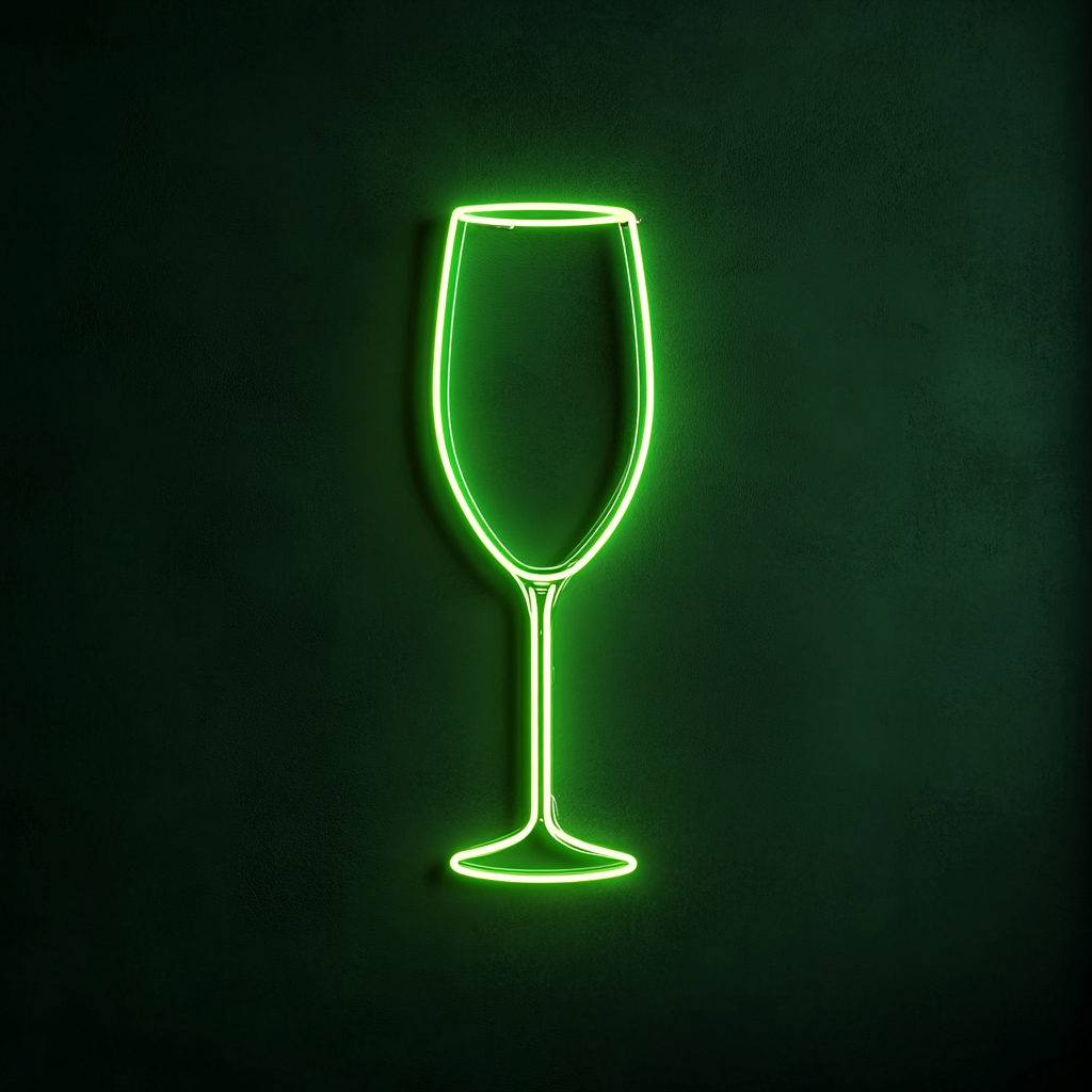 Mimosa Glass - Green Neon Sign, 18 Inches