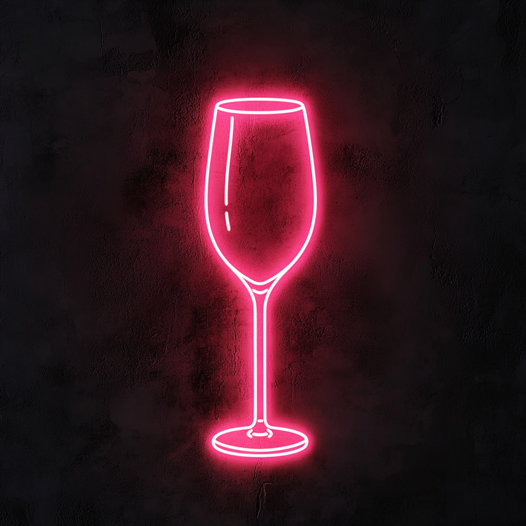 Mimosa Glass - Pink Neon Sign, 24 Inches