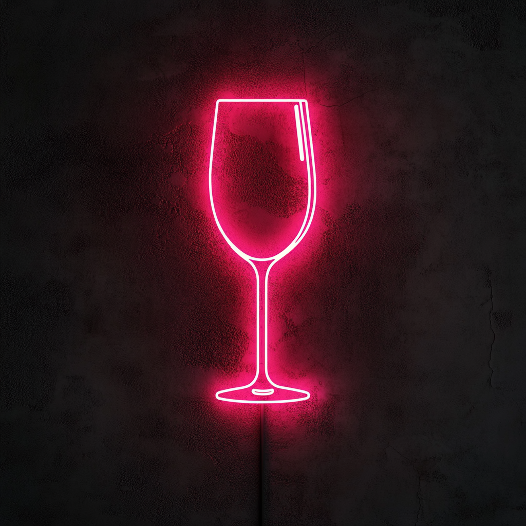 Mimosa Glass - Pink Neon Sign, 18 Inches